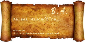 Balsai Azucséna névjegykártya